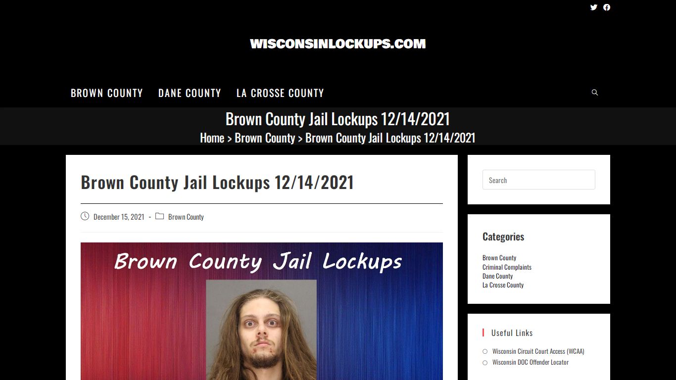 Brown County Jail Lockups 12/14/2021 - WISCONSINLOCKUPS.COM